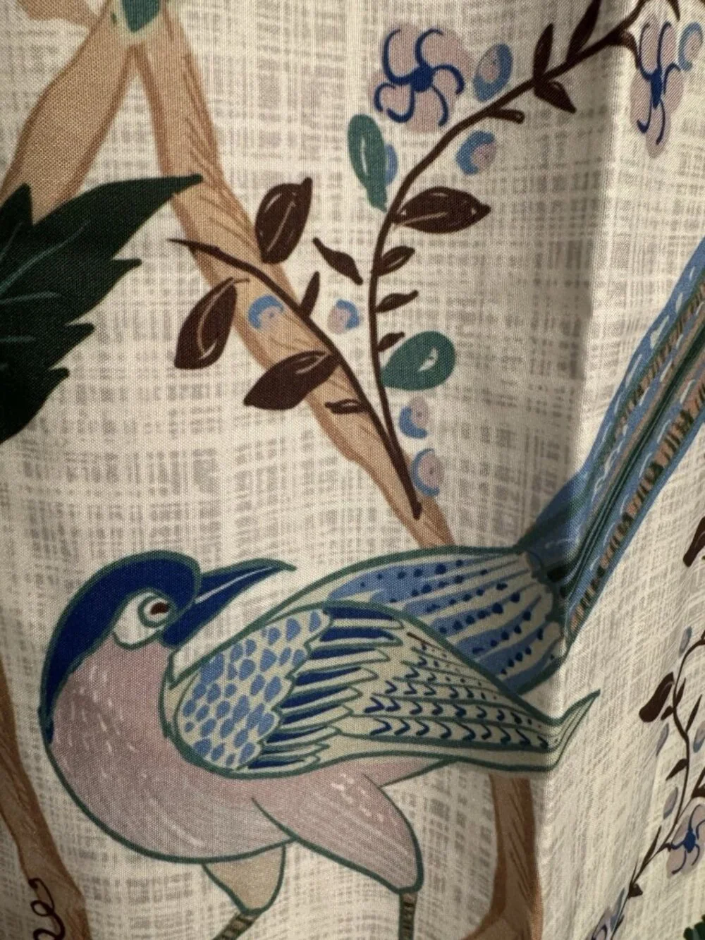 Nordstrom Floral Ivory Blue Peacock Rifle Paper Co Shower Curtain 70